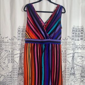 Multicolor Striped Sleeveless Dress